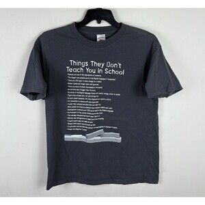 Vintage Y2K Humor Graphic T - Shirt / Gray / Size Large